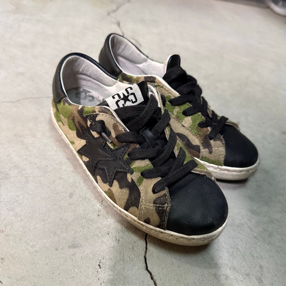 2Star 2S Crew Camo Suede Low Top Sneakers Kids Size 1Y EU 32 Boys